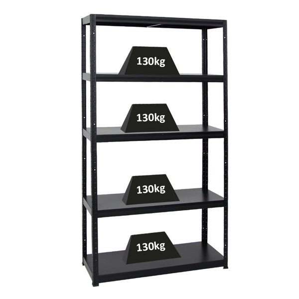 PROREGAL Schwerlastregal Steel Eagle HxBxT 180 x 100 x 40 cm Fachlast 130 kg Schwarz