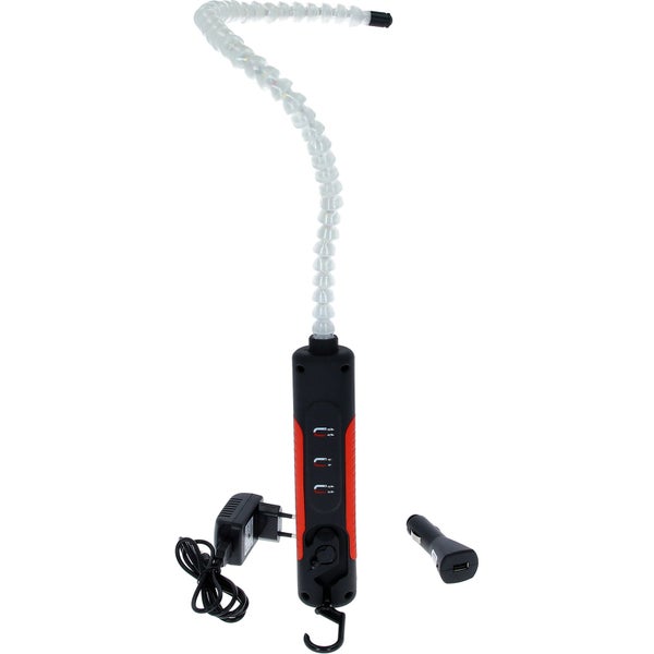 Akkuleuchte mit flexiblem Hals, Haken und Ladegerät