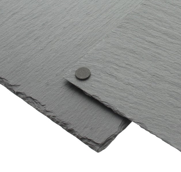 FRANK FLECHTWAREN|Schieferplatte Rechteck, 2er Set, 40 x 30 cm, SCHIEFER