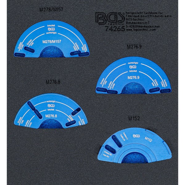 BGS Werkstattwageneinlage 1/6: Nockenwellenversteller-Einstellwerkzeug-Satz für Mercedes-Benz M152 / M157 / M276 / M278 - 74265