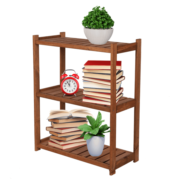 PROREGAL Holzregal SPREEWALD HxBxT 86x70x33cm 3 Ebenen Massives Kiefernholz Braun geölt