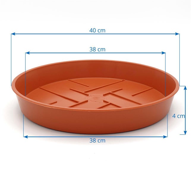 Plastard Untersetzer 10er Set Ø 40 cm Terrakotta - Blumentopf Pflanztopf Kübel