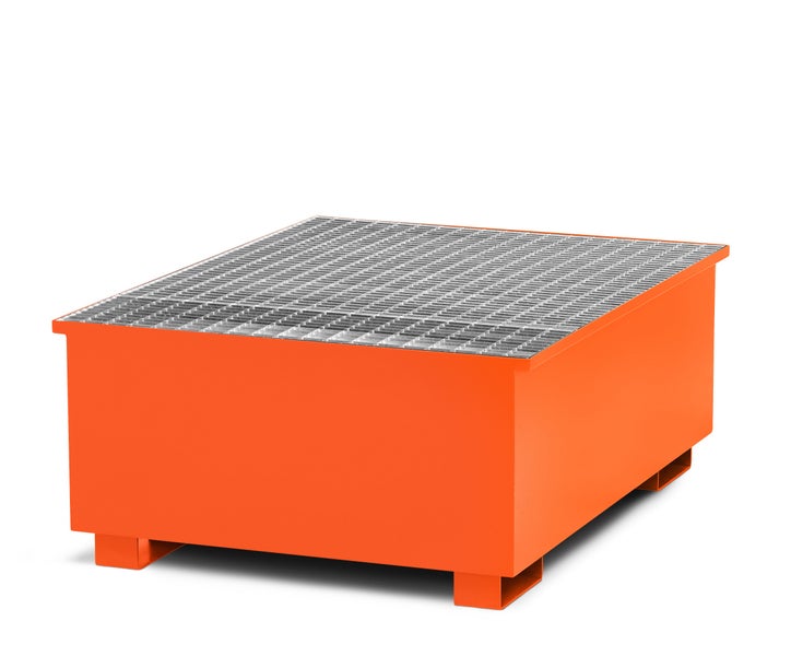 RR Industrietechnik Typ RTA-1 Auffangwannen für IBC aus Stahl mit Abfüllbereich RAL 2004 reinorange