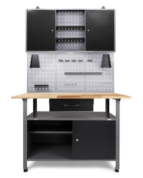 Ondis24 Werkstatt Set Klaus 120 cm 1 Schrank LED, Werkstatteinrichtung, Werkbank