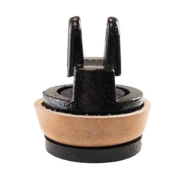 Bremse für Wippkreissäge aus Metall und Leder