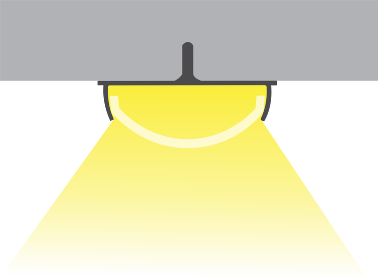 Deckenleuchte mit gelbem Licht