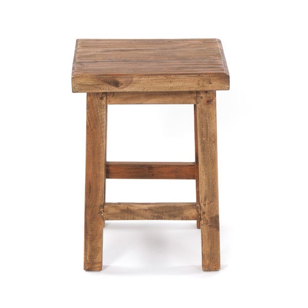 Hocker Massiv 48  Mahagoni Holz naturfarben