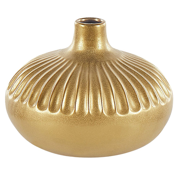 Dekovase CERCEI Steinzeug 20 cm Gold