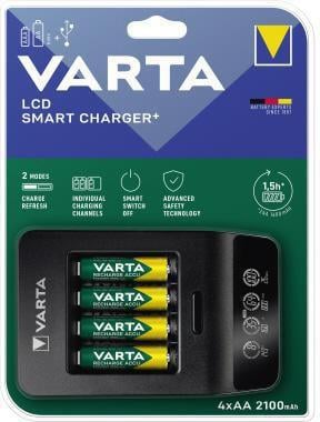 Varta LCD Smart Charger mit vier AA-Akkus