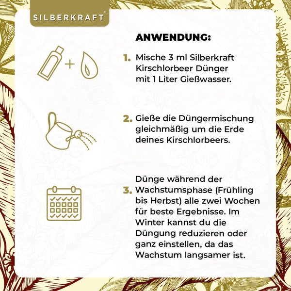 SILBERKRAFT Kirschlorbeer Dünger – NPK Flüssigdünger – 1 Liter
