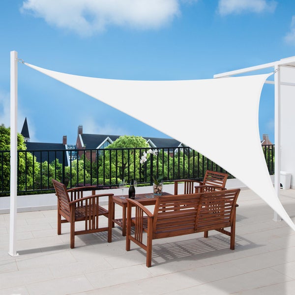 SolVision PS9 Sonnensegel 420x420x600cm dreieckig Weiß PE