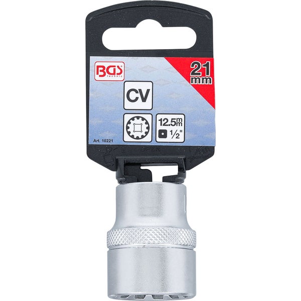 BGS technic Steckschlüssel Einsatz, 21 Millimeter, 12.5 Millimeter, 1/2 Zoll