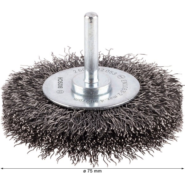 Drahtbürste mit Schaft, Durchmesser 75 Millimeter