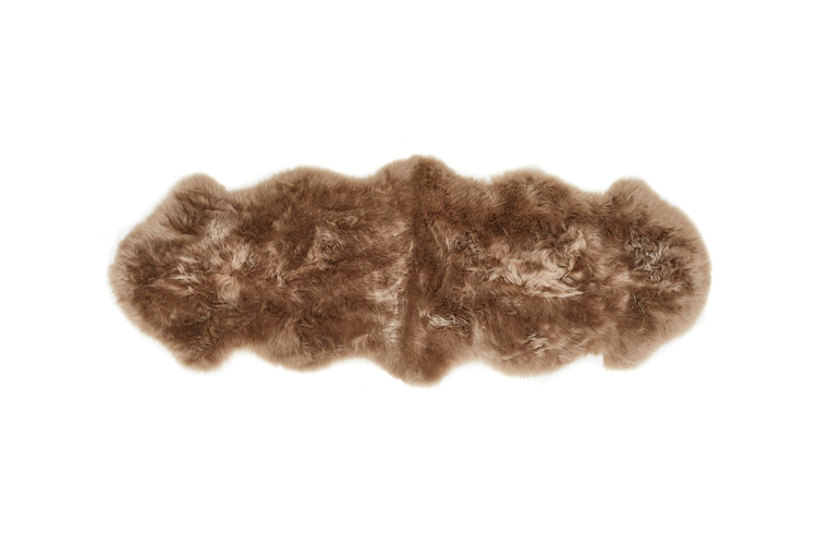 Doppeltes Schaffell 60 x 160 cm in Taupe