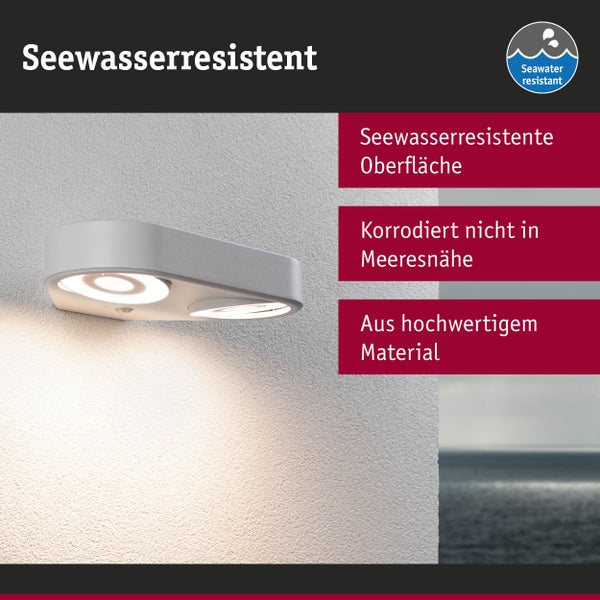 Wandleuchte für den Außenbereich, seewasserresistent, korrosionsbeständig in Meeresnähe, aus hochwertigem Material.