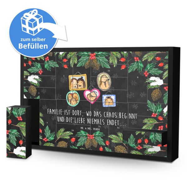 Mr. & Mrs. Panda Befüllbarer Adventskalender Igel Familie - Schwarz
