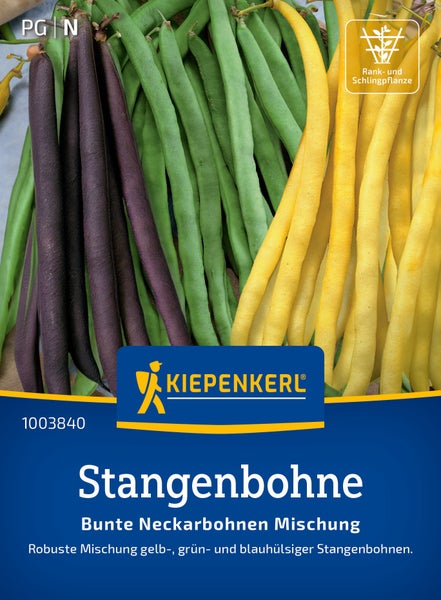 Saatgut Kiepenkerl Stangenbohnen Bunte Neckarbohnen Mischung für Kletterpflanzen