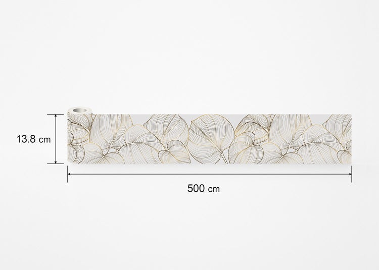 Tapetenbordüre mit Blättermuster, Breite 13,8 Zentimeter, Länge 500 Zentimeter.