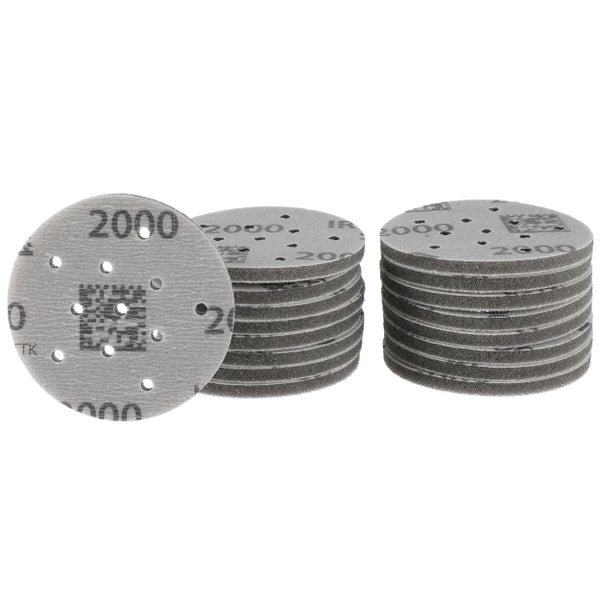 Mirka Iridium Soft Schleifscheiben Ø 77 mm / Korn P2000 / Klett Multifit / 20 Stück / schaumbasiertes Schleifmittel für präzises Trockenschleifen, Klarlackschliff, Finish