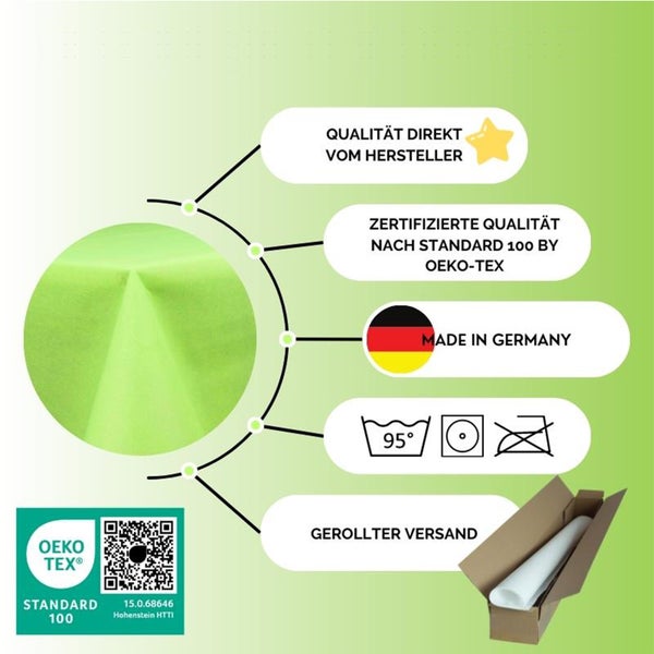 Sensalux Kombi-Set 1 Tischdeckenrolle 1m x 25m apfelgrün + Tischläufer 15cm ozeanblau