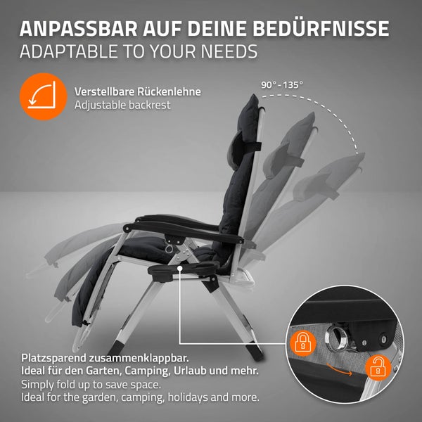 Verstellbarer Relaxsessel mit klappbarem Design und verstellbarer Rückenlehne