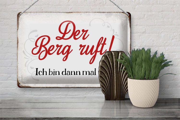 Blechschild Spruch 30x20cm Berg ruft ich bin dann mal weg