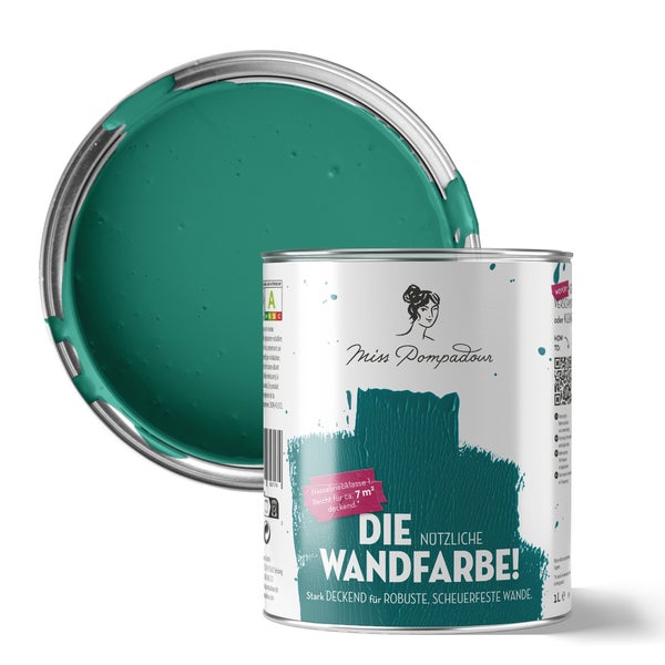 Geöffnete Dose Miss Pompadour Wandfarbe mit Energieeffizienzklasse A