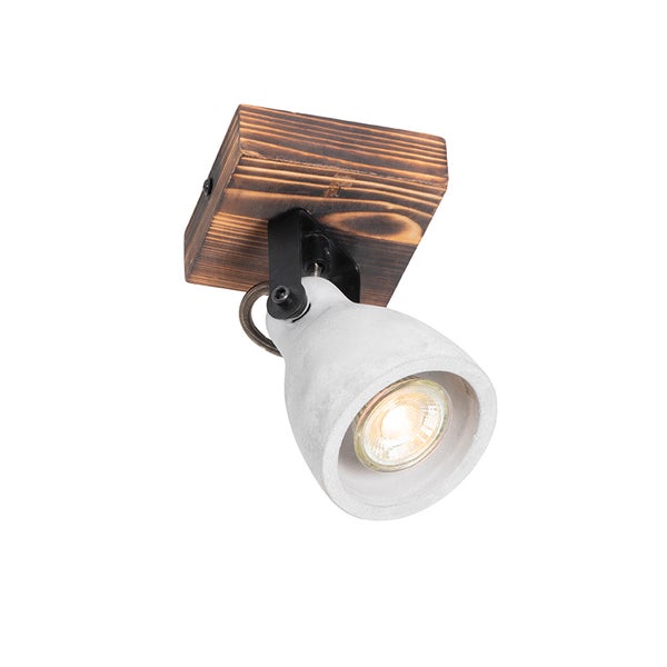 Deckenstrahler aus Holz und Beton