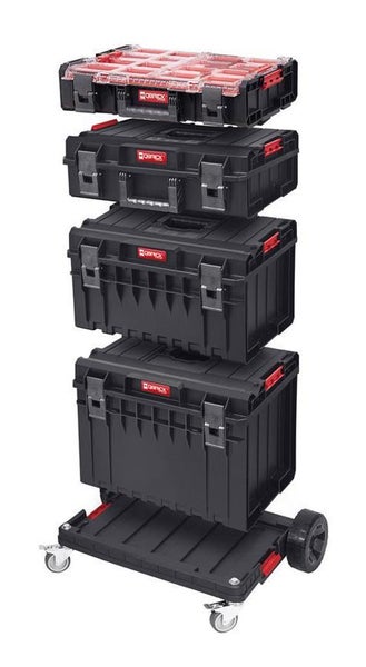 PROREGAL QBRICK Transportroller One HxBxT 51 x 74,5 x 18 cm Mit 2 Gummiräder & 2 Lenkrollen Metall Schwarz