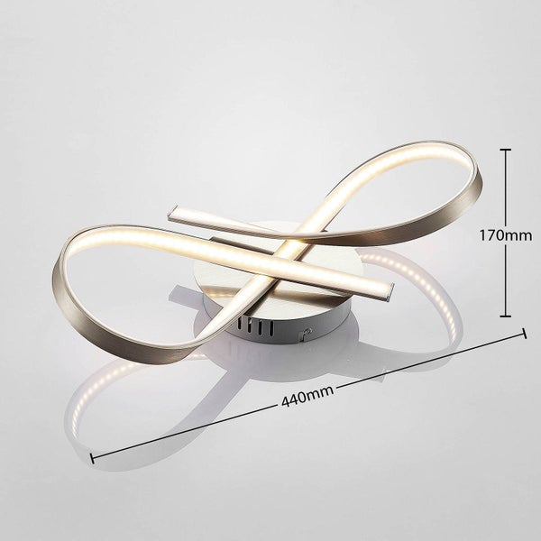Lindby LED Deckenleuchte Alana (Modern) in Alu aus Aluminium (1 flammig, ) - Lampe Deckenlampe Wohnzimmerleuchte
