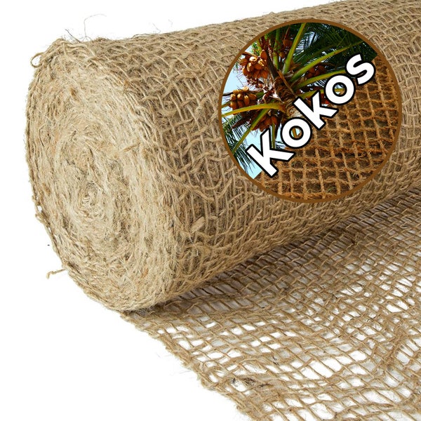 Erosionsschutzmatte KOKOS - 700g/m² - 2x50 m - Böschungsmatte für Gartenarbeit - biologisch abbaubar und chemikalienfrei