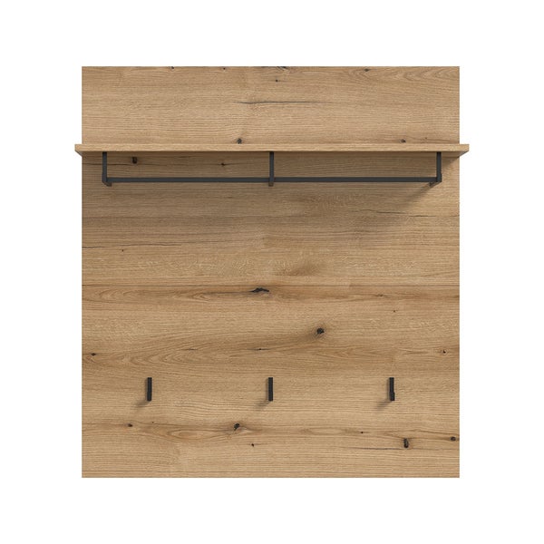 Scout Wandgarderobe 3 Haken 1 Kleiderstange 1 Regal Eiche Dekor. 90 X 27 X 98 cm