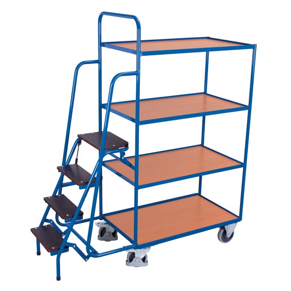 VARIOfit Kommissionierwagen mit 4 Ladeflächen, hoch