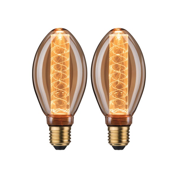 Inner Glow Edition Bundle LED Innenkolben E27 230V 2x230lm 2x4W 1800K Gold Spiralmuster