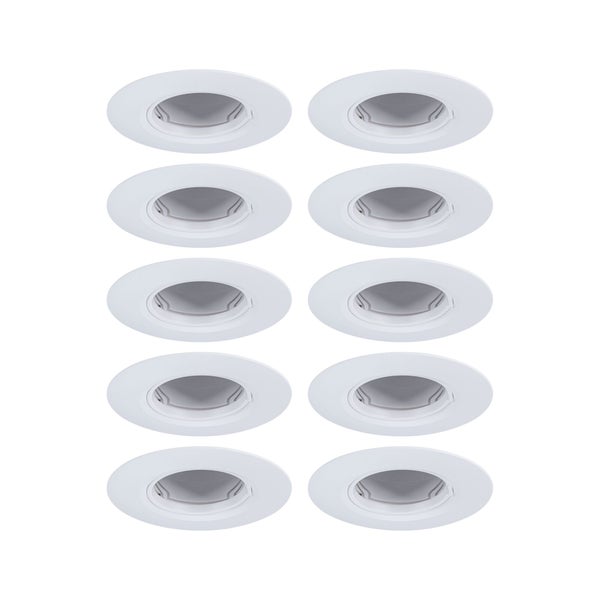 Einbauleuchte 10er-Set starr rund 90mm GU10 max. 10x10W 230V dimmbar Weiß