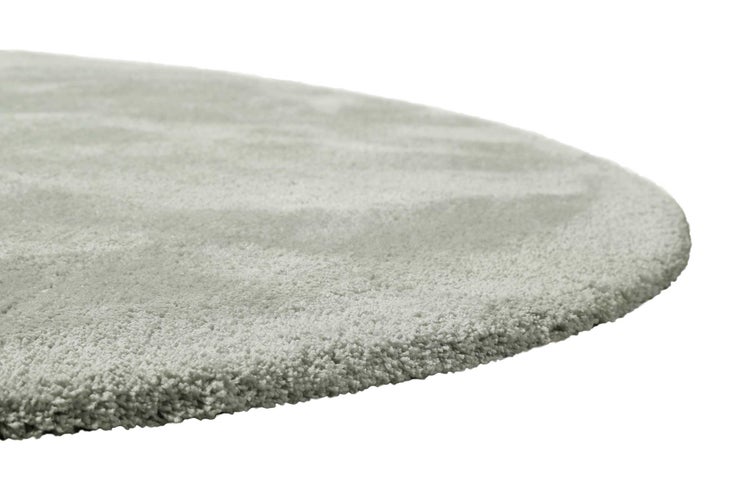 Teppich Rund Hellgrau Grün Hochflor Pisa Homie Living 200 cm rund