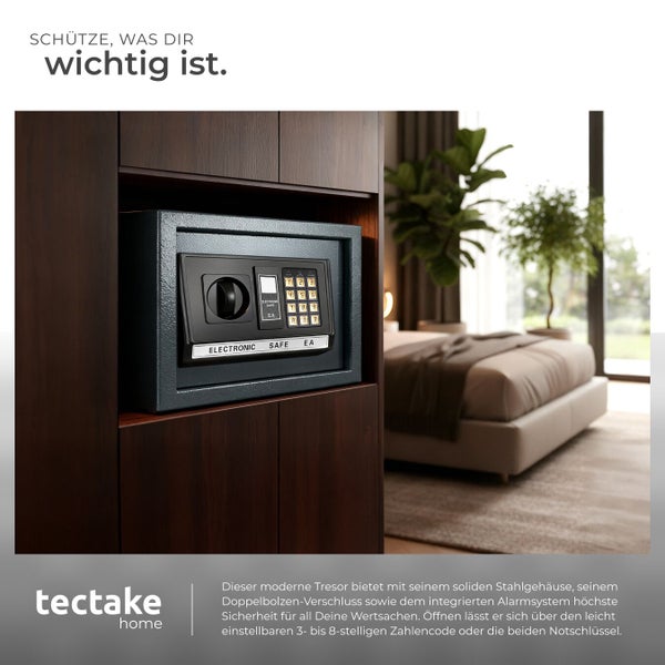 Elektronischer Tresor in einem Holzschrank