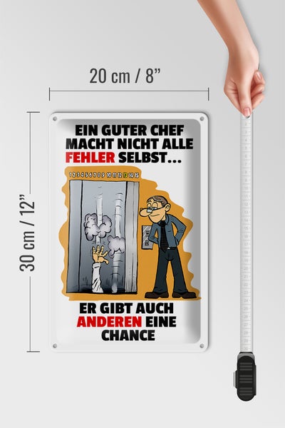 Blechschild Spruch 20x30cm Guter Chef Fehler nicht selbst