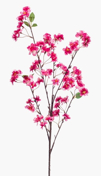 Künstlicher Kirschblütenzweig mit pinkfarbenen Blüten.