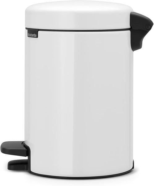 Brabantia Klassischer Tretmülleimer Mit Soft Verschluss 3 Liter HxBxT 26,4 x 16,8 x 23,5 cm Metall Weiß