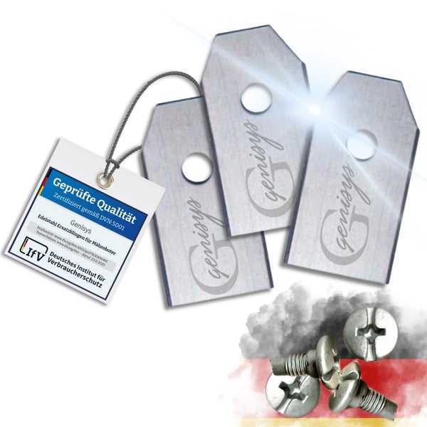 Genisys Mähroboter Ersatzklingen aus Edelstahl mit Schrauben und Geprüfte Qualität Siegel