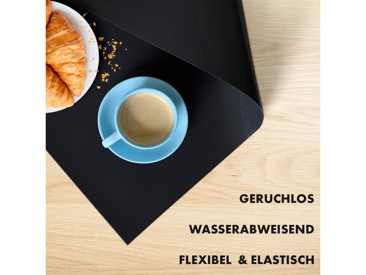 FLOORDIREKT Tischfolie Empire - mit abgeschrägter Kante - 1,5 mm Stärke - Schwarz - 80 x 110 cm