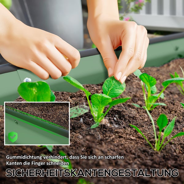 Metall-Pflanzenstütze im Einsatz mit Gurkenpflanzen im Beet.