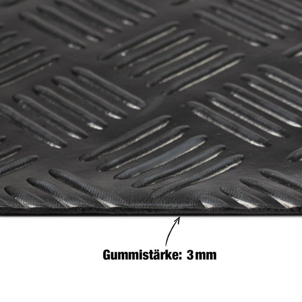 Gummimatte mit Riffelblechmuster, 3 mm stark
