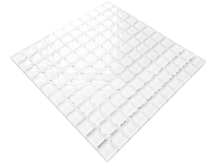 Glasmosaik auf Netz für Bad und Küche 30cm x 30cm  - Perfect white