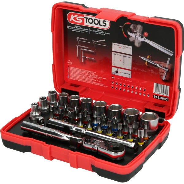 KS TOOLS 1/4 TORSIONpower Bit-Stecknuss-Box 33tlg. - 918.3005