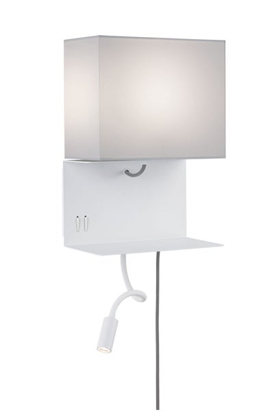 Wandleuchte mit Ablage Merani E27 3000K 120lm 230V 2,5W dimmbar Grau, Weiß
