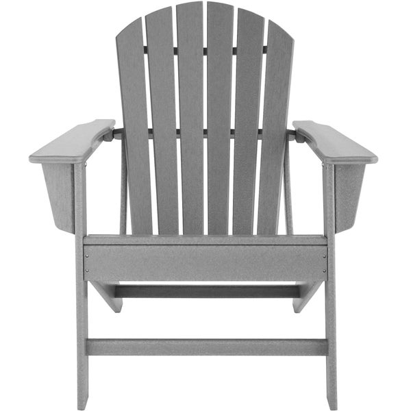 Gartenstuhl tectake Joan Belastbarkeit 120 kg, 83 x 79 x 97 cm im Adirondack-Stil hellgrau