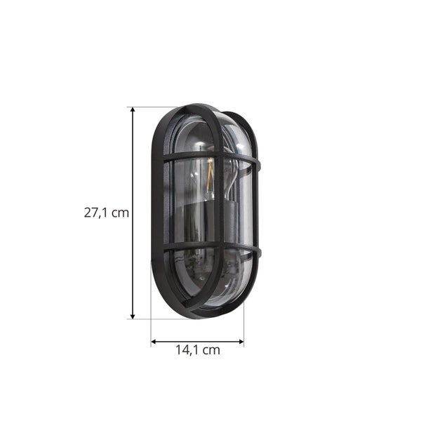 Lucande Wandleuchte außen Serine in Schwarz aus Aluminium (1 flammig, E27) - Außenwandleuchten Wandlampe Led Außenlampe Outdoor für Außenwand/Hauswand Haus Terrasse & Balkon