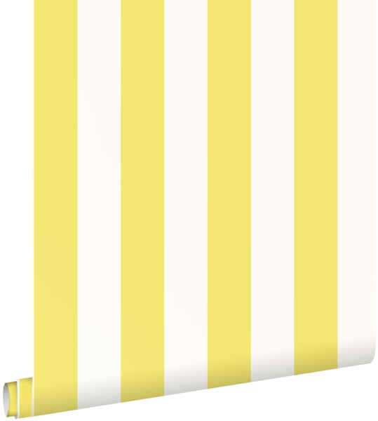 ESTAhome Tapete Streifen Gelb und Weiß - 50 x 900 cm - 139911